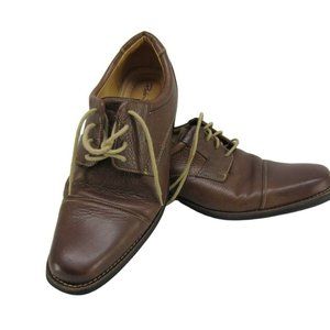 Paolo Sesto Men's Brown Leather Oxford Dress Casual Gel Insoles Shoe Size 10.5 M